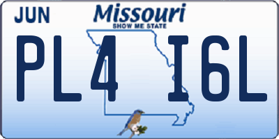 MO license plate PL4I6L