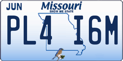 MO license plate PL4I6M