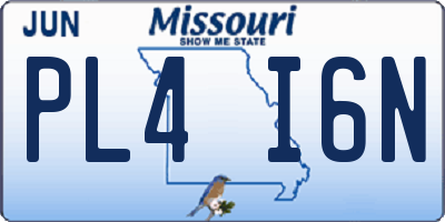 MO license plate PL4I6N