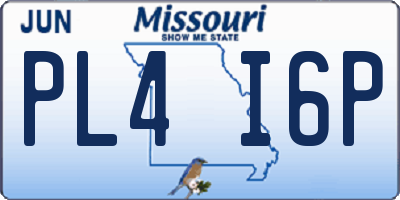 MO license plate PL4I6P