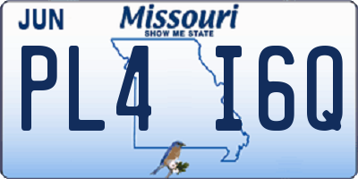 MO license plate PL4I6Q