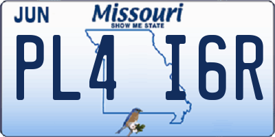 MO license plate PL4I6R