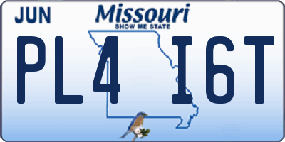 MO license plate PL4I6T