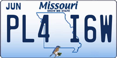 MO license plate PL4I6W