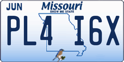 MO license plate PL4I6X