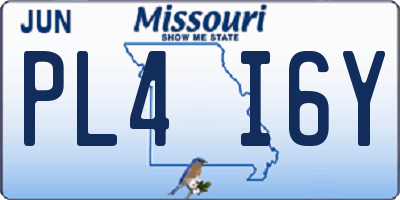 MO license plate PL4I6Y