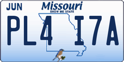 MO license plate PL4I7A