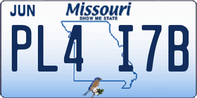MO license plate PL4I7B