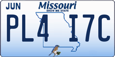 MO license plate PL4I7C