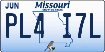 MO license plate PL4I7L