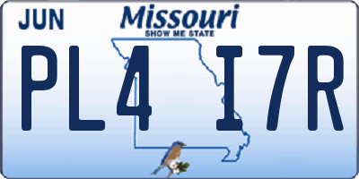 MO license plate PL4I7R