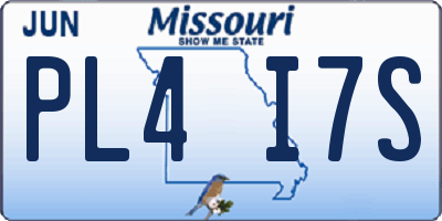 MO license plate PL4I7S
