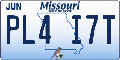 MO license plate PL4I7T