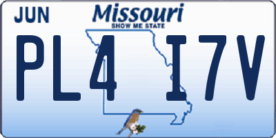MO license plate PL4I7V
