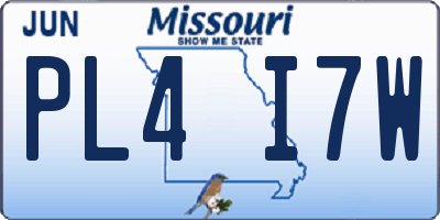 MO license plate PL4I7W