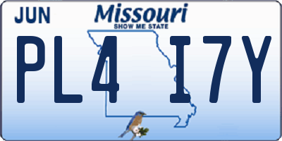 MO license plate PL4I7Y
