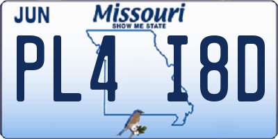 MO license plate PL4I8D