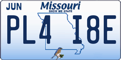 MO license plate PL4I8E