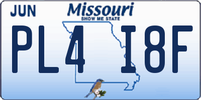 MO license plate PL4I8F