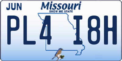 MO license plate PL4I8H