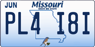 MO license plate PL4I8I