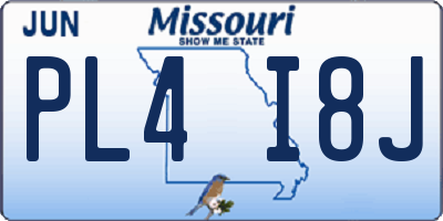 MO license plate PL4I8J