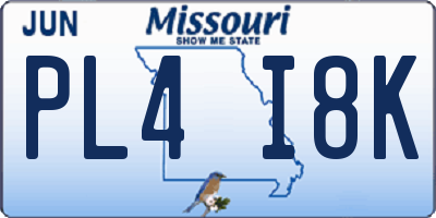 MO license plate PL4I8K