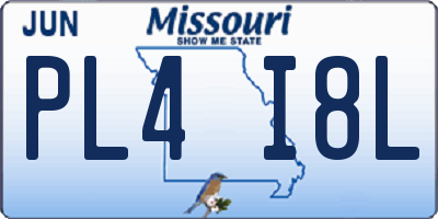 MO license plate PL4I8L