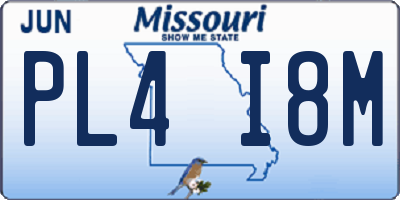 MO license plate PL4I8M