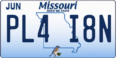 MO license plate PL4I8N