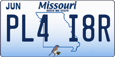 MO license plate PL4I8R