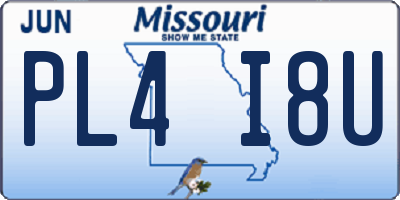 MO license plate PL4I8U
