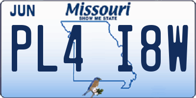 MO license plate PL4I8W