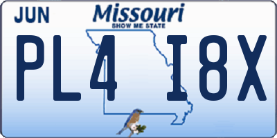 MO license plate PL4I8X
