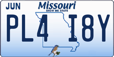 MO license plate PL4I8Y