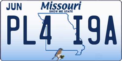 MO license plate PL4I9A