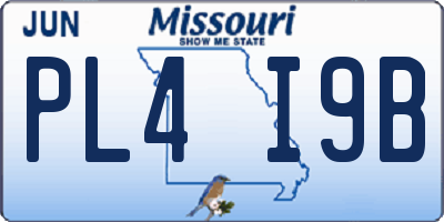 MO license plate PL4I9B