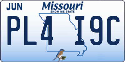 MO license plate PL4I9C