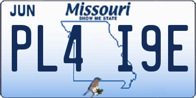 MO license plate PL4I9E
