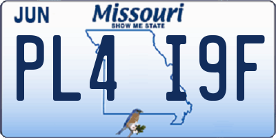 MO license plate PL4I9F
