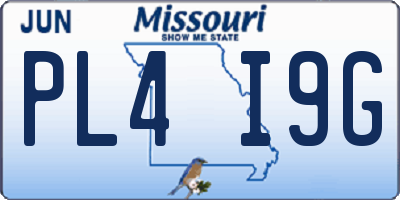 MO license plate PL4I9G