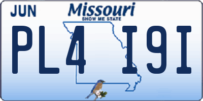 MO license plate PL4I9I
