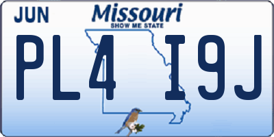 MO license plate PL4I9J