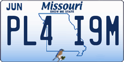 MO license plate PL4I9M