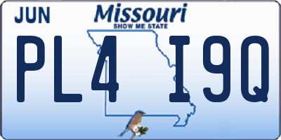 MO license plate PL4I9Q