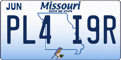 MO license plate PL4I9R