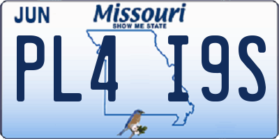MO license plate PL4I9S