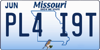 MO license plate PL4I9T
