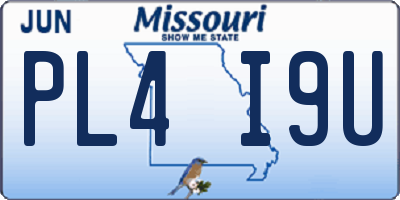 MO license plate PL4I9U