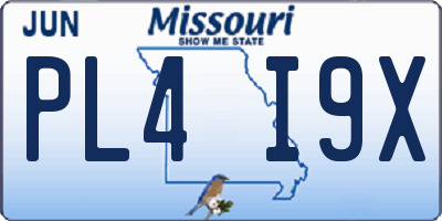 MO license plate PL4I9X